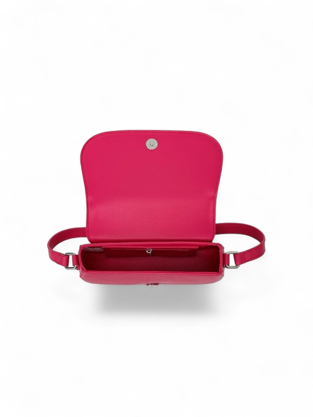 Valentino Orlandi Velora Hot Pink Shoulder Bag with Silver V Emblem - Picture 2 of 3